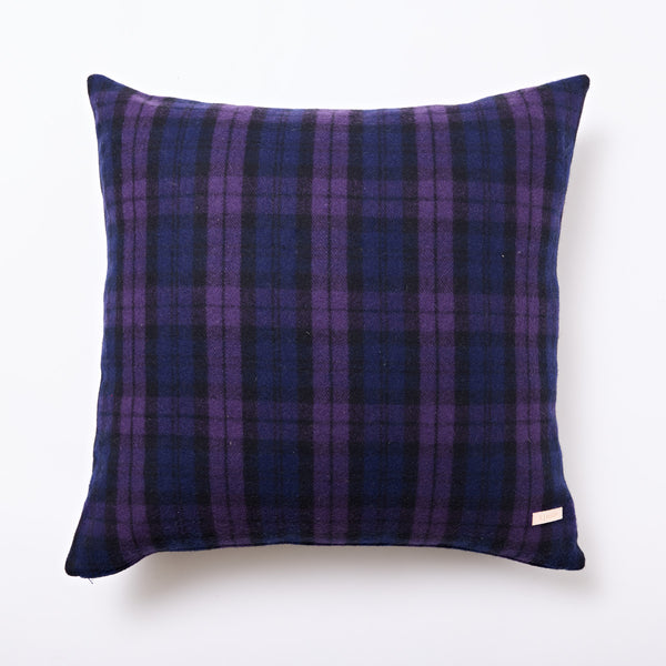 Blackwatch & Purple Tartan Wool Floor Cushion - Limited Edition