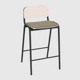 Jake Stool with back - Upholstered