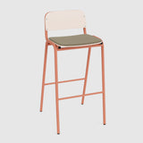 Jake Stool with back - Upholstered