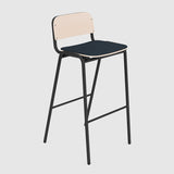 Jake High Stool Upholstered With Back