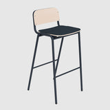 Jake High Stool Upholstered With Back
