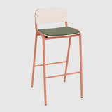 Jake Stool with back - Upholstered