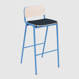 Jake High Stool Upholstered With Back