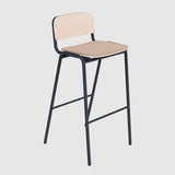 Jake High Stool Upholstered With Back