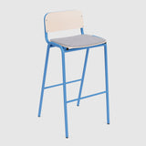 Jake High Stool Upholstered With Back