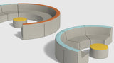 Ngalawa (Sit) Junior Modular Sofa Curved - Round Ottoman