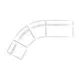 Curved Quadrant Soft Modular Sofa - Double