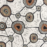 Meeting Places Linen Fabric by Penny Evans - dali dyalgala (by the metre)