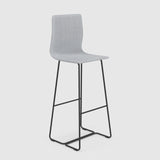 Sled Base High Bar Stool With Back