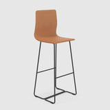 Sled Base High Bar Stool With Back