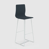Sled Base High Bar Stool With Back