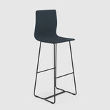 Sled Base High Bar Stool With Back