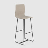 Sled Base High Bar Stool With Back