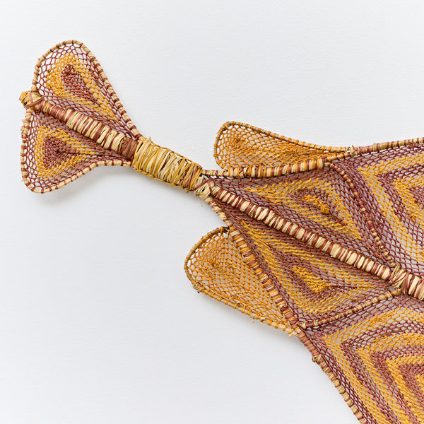 Woven Birlmu or Namarnkorl (Barramundi) by Samantha Malkundja (Living off Our Waters Exhibition)