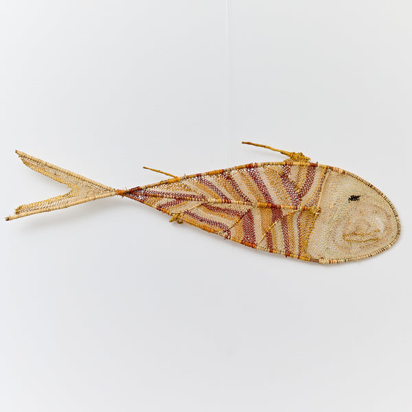 Woven Ngakul (Golden Travelly) by Maureen Ali (Living off Our Waters Exhibition)