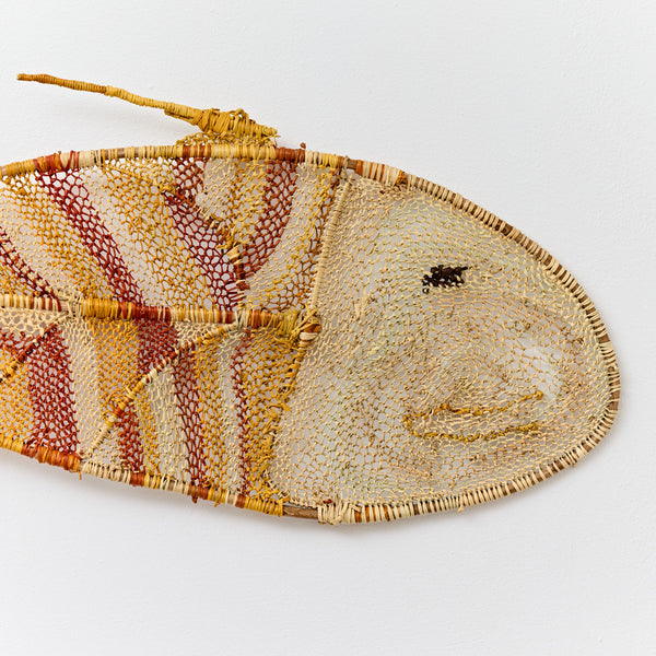Woven Ngakul (Golden Travelly) by Maureen Ali (Living off Our Waters Exhibition)