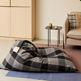 Black & Grey Tartan Wool Bean Bag - Limited Edition (Unfilled)