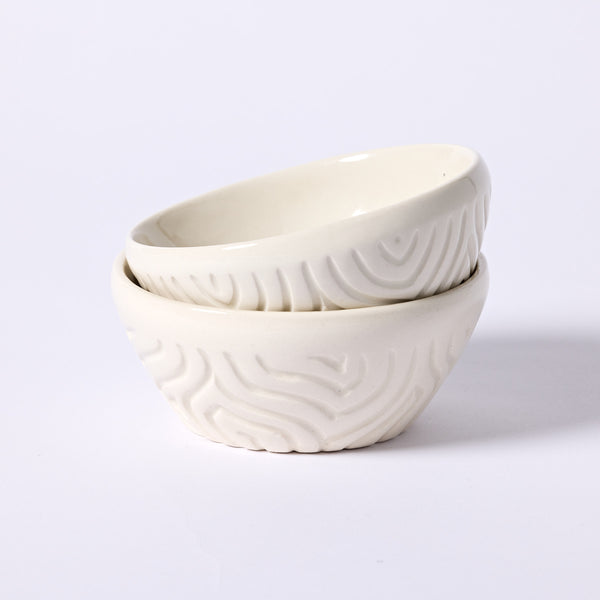 White Carved Bowl