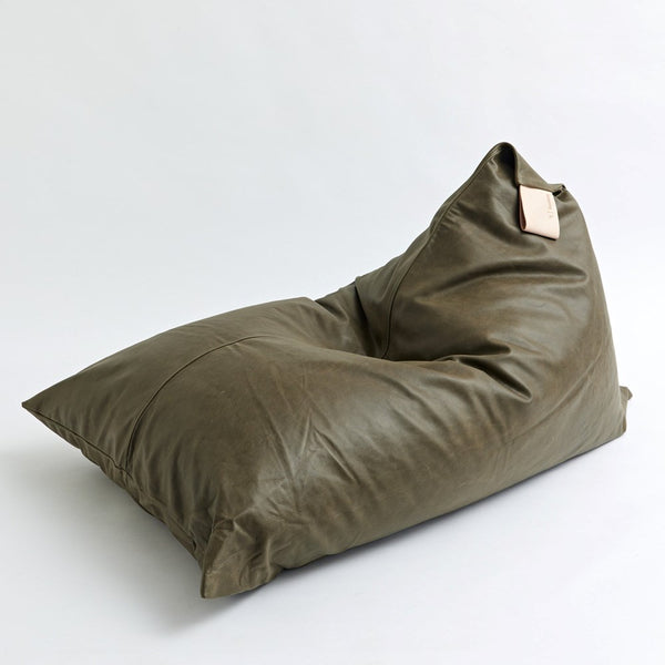 Bean Bag Cover - Olive Leather