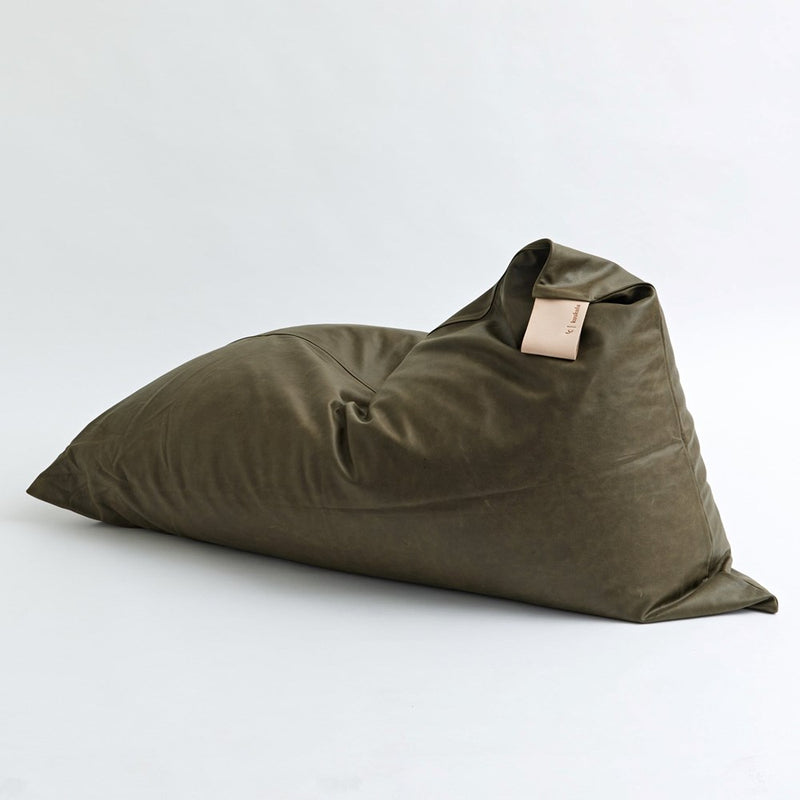 Bean Bag Cover - Olive Leather