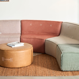 Curved Quadrant Soft Modular Sofa - Double