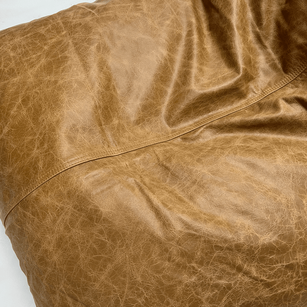 Tan Vintage Leather Beanbag (Filled)