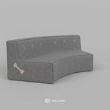 Curved Quadrant Soft Modular Sofa - Double