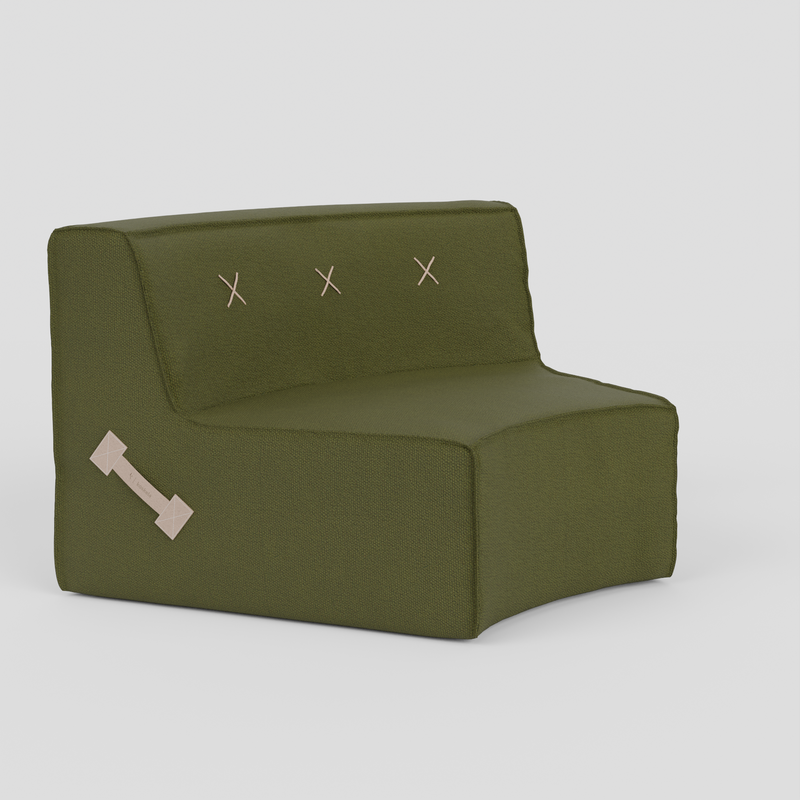 Quadrant Soft Curved Modular Sofa - Single radius 800 (45°)