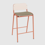 Jake Stool with back - Upholstered