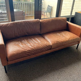 Pre-Loved Classic 2 Seater Sofa — Australian-Made Tan Leather Sofa