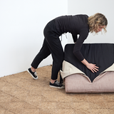 Quadrant Soft Modular Sofa - Square Ottoman - Leather