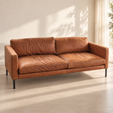 Pre-Loved Classic 2 Seater Sofa — Australian-Made Tan Leather Sofa