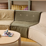 Curved Quadrant Soft Modular Sofa - Round Ottoman
