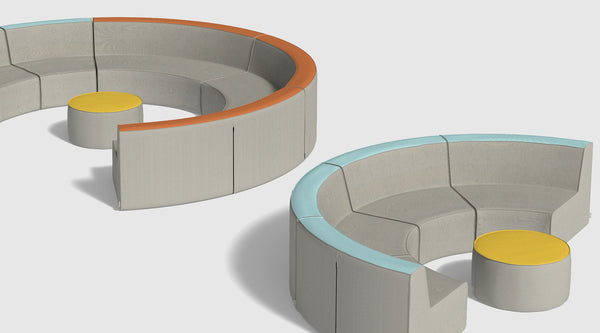 Ngalawa (Sit) Junior Modular Sofa Curved - Round Ottoman