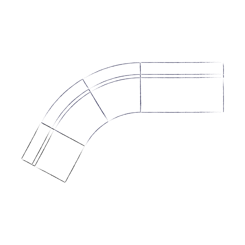 Curved Quadrant Soft Sofa - Large Single