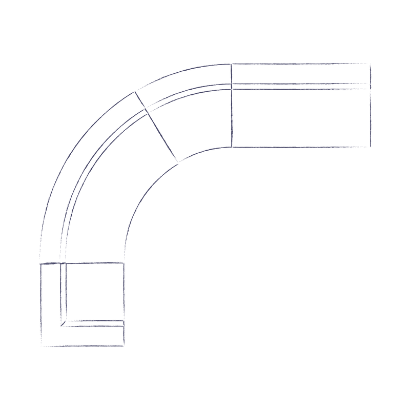 Curved Quadrant Soft Sofa - Large Single