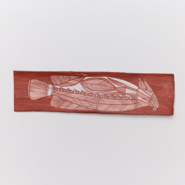Bark Painting - Djenj (Fish) by Shaun Namarnyilk