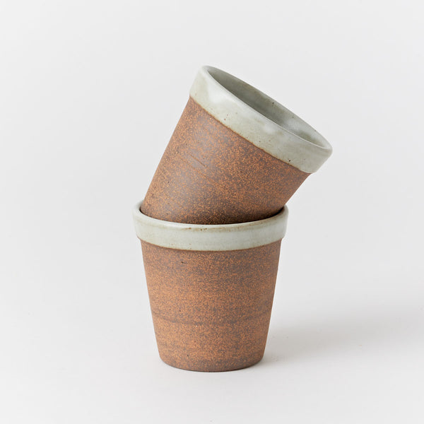 Koskela X Malcolm Greenwood Stoneware Cup - Terracotta - White Glaze