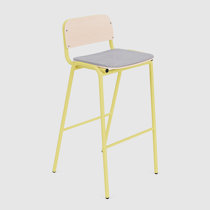 Jake High Stool Upholstered With Back
