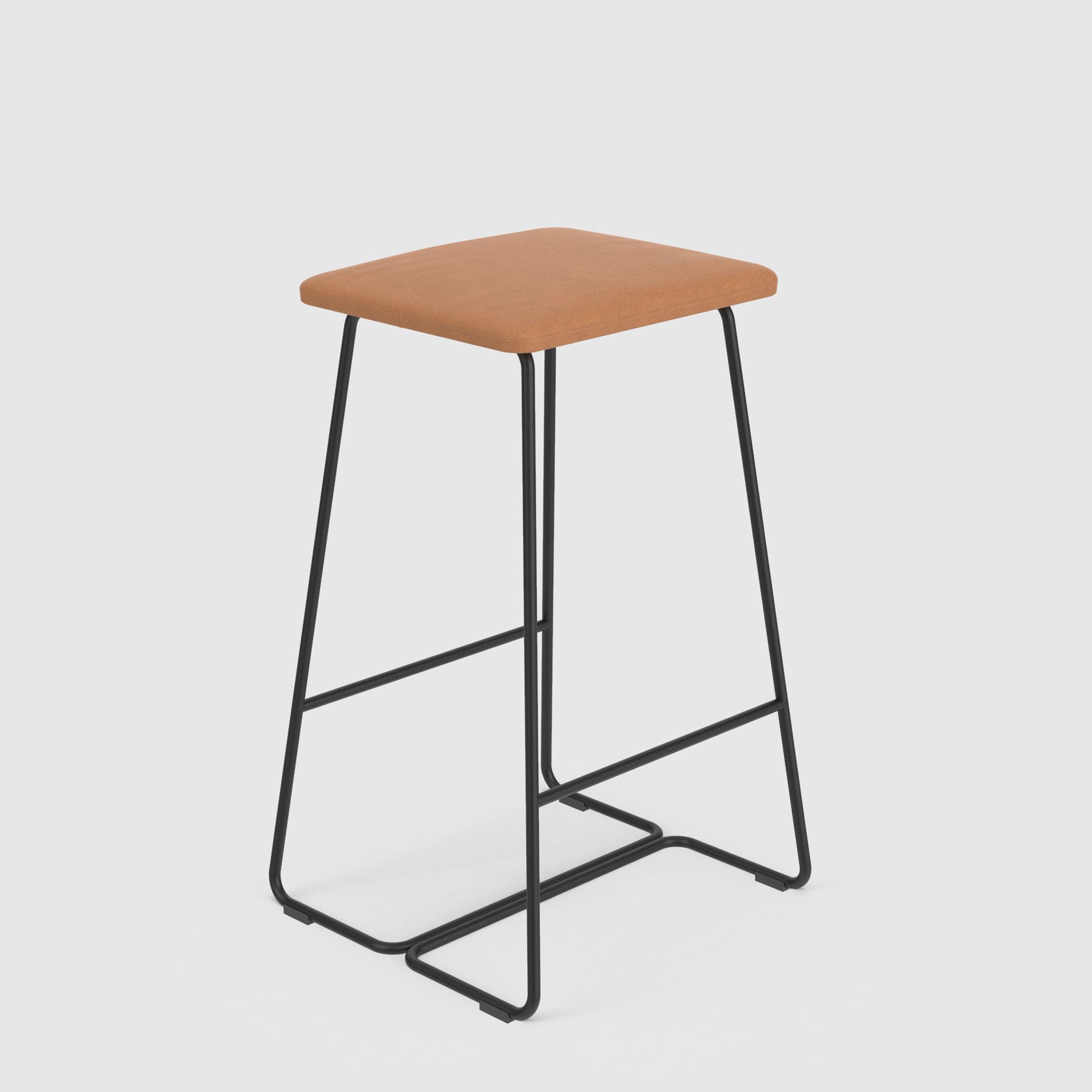 Leather Sled Base Bar Stool