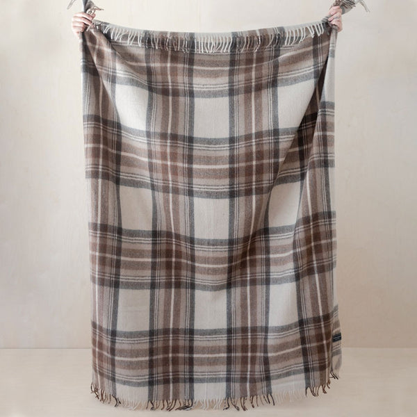 Recycled Wool Blanket - Stewart Natural Dress Tartan