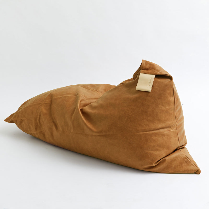 Tan Leather Bean Bag (Unfilled)